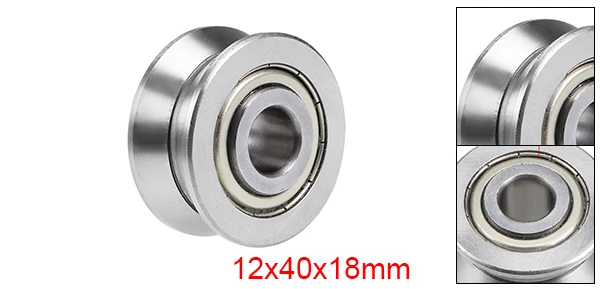 12x40x18mm Uxcell 1 шт. V-Groove шарикоподшипник направляющий шкив подшипники экранированный Тип для 10 мм 14 мм 20 мм 30 мм вал - Цвет: 12x40x18mm