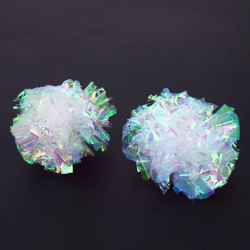 1/12Pcs Cat Mylar Crinkle Balls Cat Toy Interactive Sound Ball Big Plastic Balls Crinkle Crackle Ring Paper Kitten Pet Play Toys