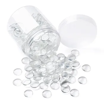 

200pcs 14mm 16mm 18mm Transparent Half Round Dome Flatback Clear Glass Cabochons for Jewelry Making DIY Findings Handmade Crafts