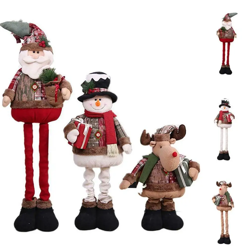 Santa Claus Snowman Reindeer Christmas Tree Decorations Chrismas Toys Christmas Decorations for Doll Window Decor