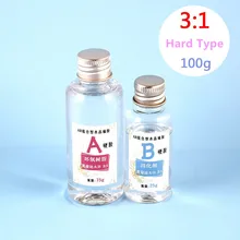 Cola de cristal clara transparente do ab da arte para a fatura da jóia endurecedor de secagem rápida misturado anti-amarelo diy resina cola epoxy