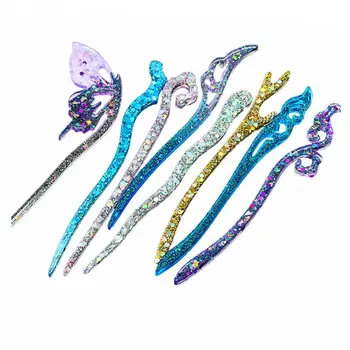 

DIY Crystal Epoxy Mold Dice Hairpin Hair Jewelry Making Mold Silicone Mould