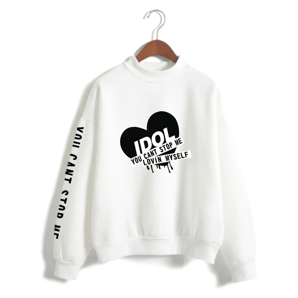 Новые Kpop Bangtan толстовки с высоким воротником для мальчиков и девочек, IDOL You Can't Stop Me Love Me, Женская любимая толстовка с капюшоном для фанатов