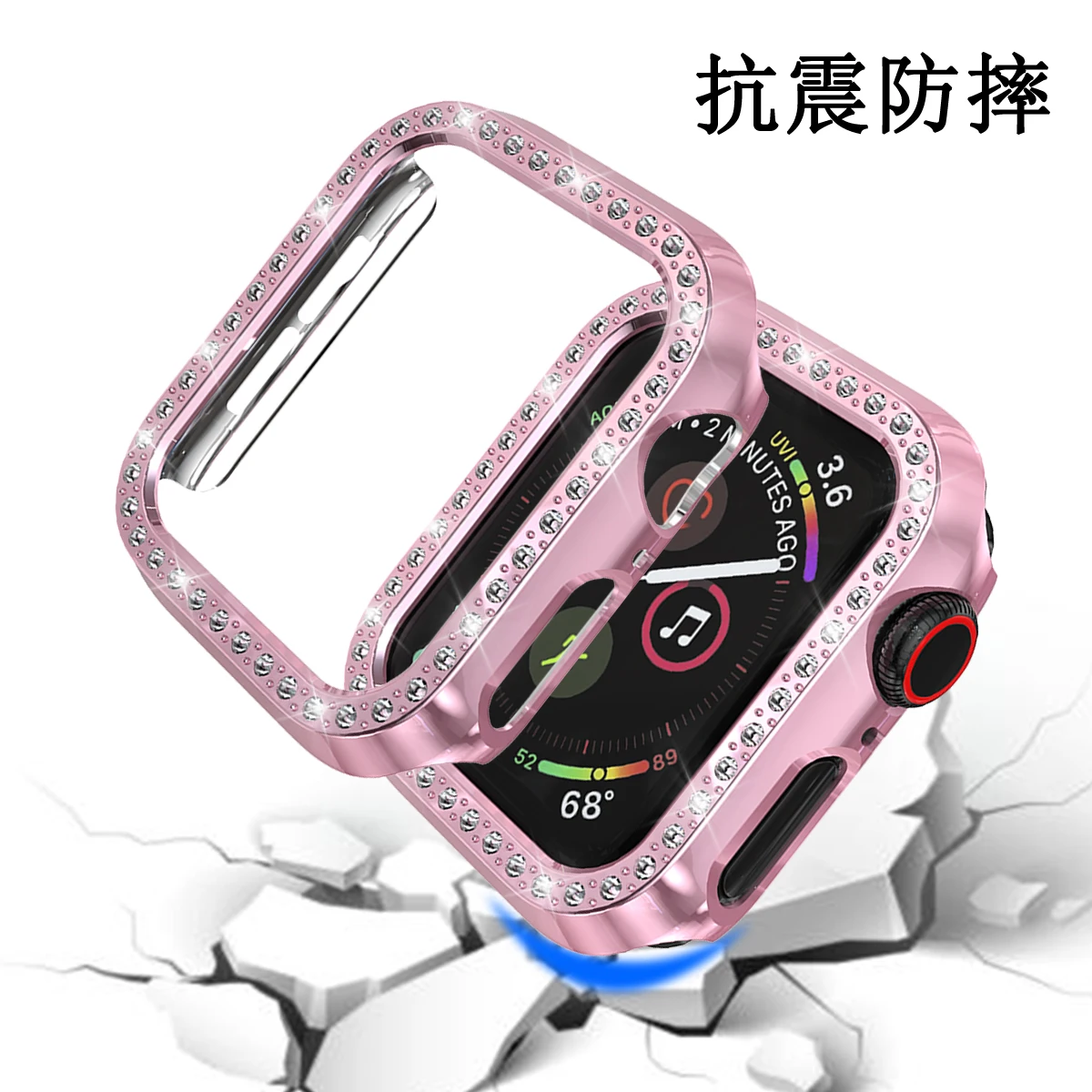 Чехол для часов для Apple Watch Series 5 4, Алмазный защитный чехол для iwatch, чехол 40 мм, 44 мм, бампер из поликарбоната, аксессуары для часов