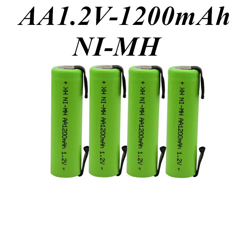 Перезаряжаемая батарея 1 2 в AA 1200 мАч nimh cell зеленый корпус с сварочными вкладками