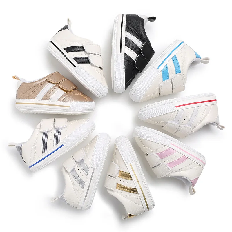 Zapatos deportivos clásicos para recién nacidos, zapatillas antideslizantes con suela, para cuna, 10 colores