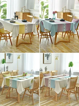 

Nordic tablecloth fabric cotton linen waterproof oil-proof wash-free rectangular tea table table linen desk