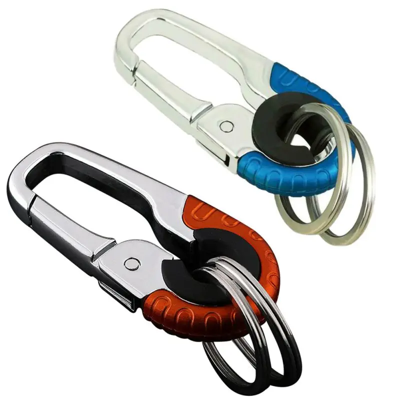 

Durable Keychain Hook Metal Buckle Outdoor Carabiner Climbing Tools Double Ring Car Keychain New