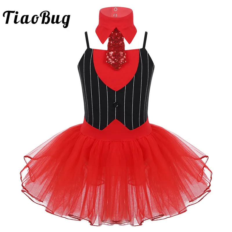Детское балетное платье-пачка TiaoBug с Красной сеткой для подростков и