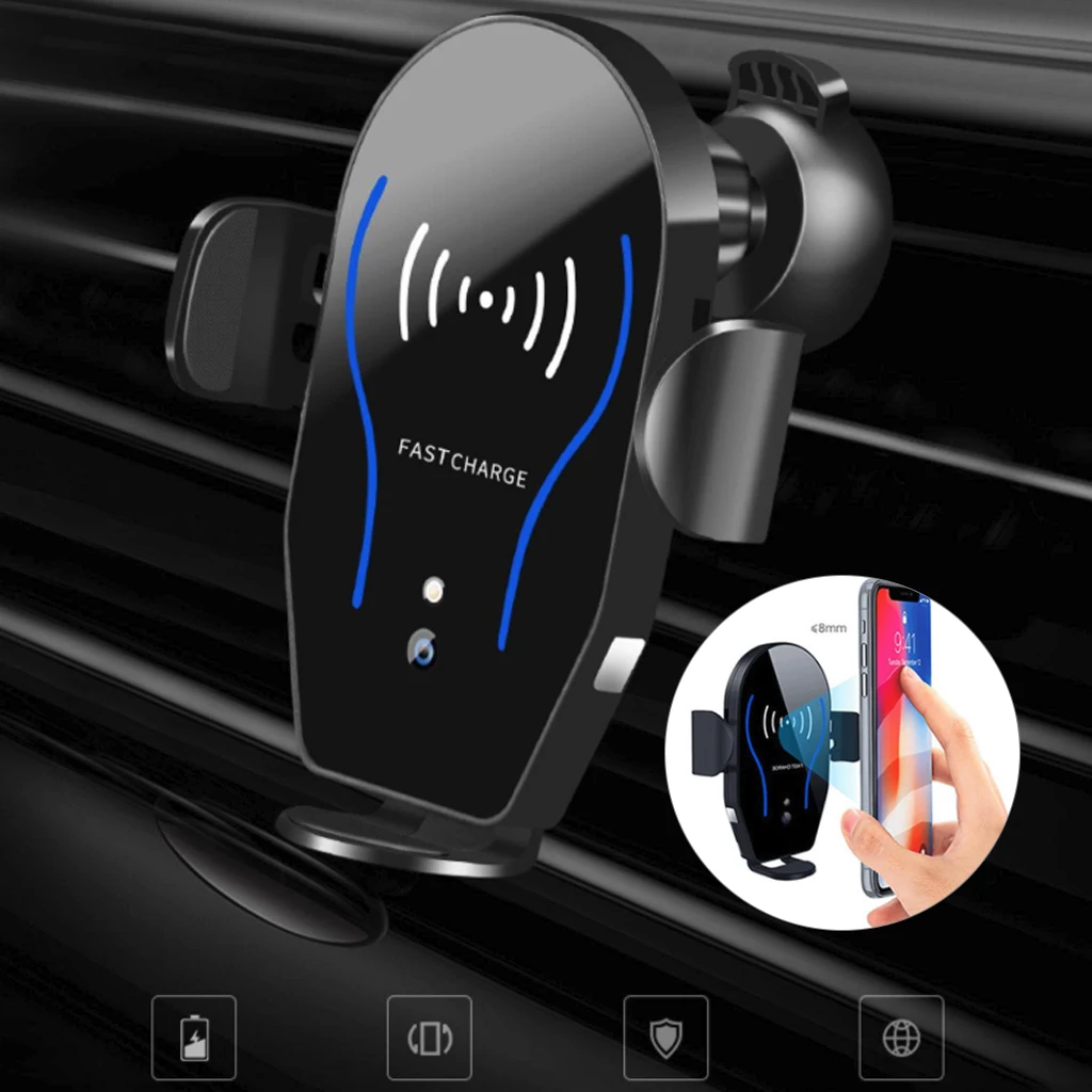 

10W Wireless Fast Charger X8 Wireless Car Charger Car Phone Holder Infrared Intelligent Sensor Bracket for IPhone Sumsung