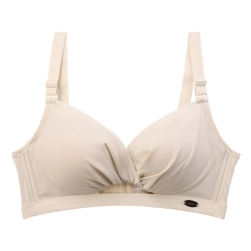 Хаки MS new Sexy no trace no steel ring hollow ladies underwear small chest gathered cup 5cm thick bra on the bra comfortable fabric - Цвет: Хаки