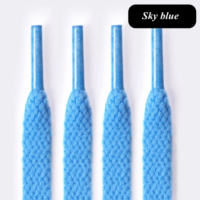 1Pair Flat Shoelaces for Sneakers 36colors Fabric Shoe laces White Black Shoe lace Boot Laces for Shoes Classic Soft Shoestrings sky blue