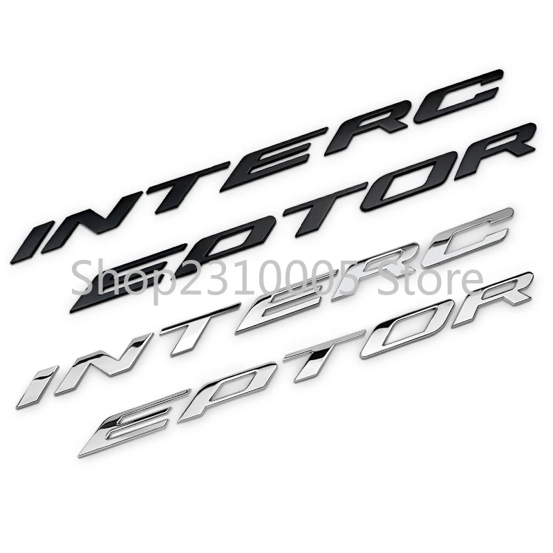 

Original Font Letters Emblem Car Styling Hood Trunk Nameplate Sticker for Ford EXPLORER INTERCEPTOR Chrome Silver Matte Black
