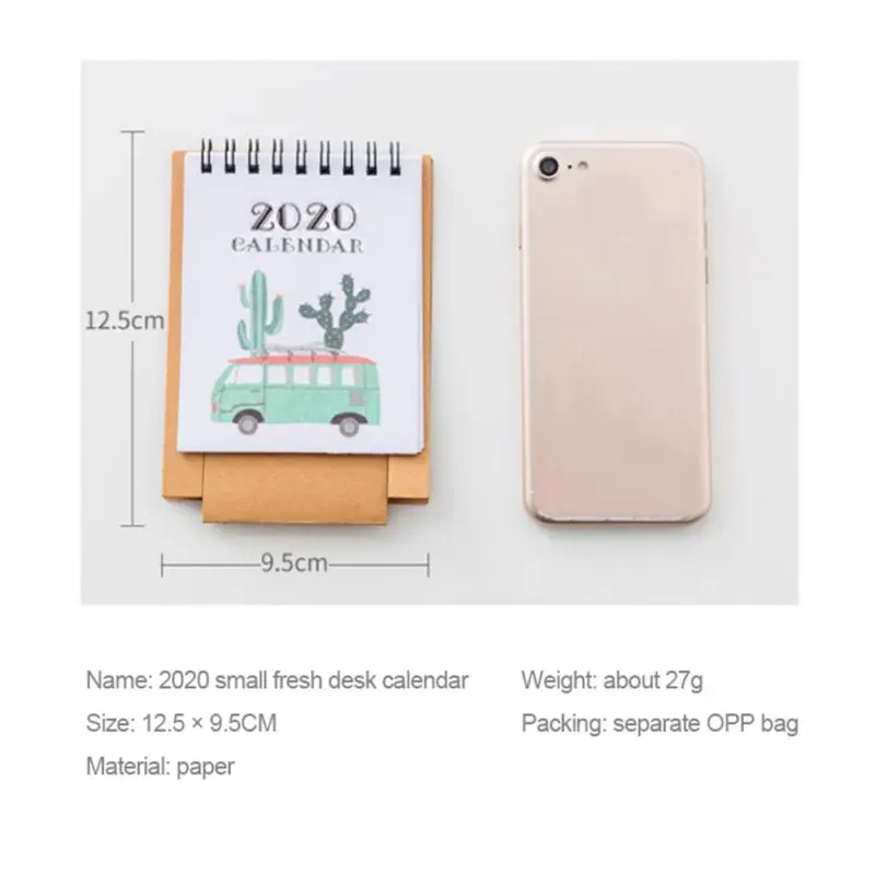 Ручной рисунок свежий мультфильм Мини Фламинго Настольный бумажный календарь двойной ежедневный планировщик настольный планировщик годовой Органайзер
