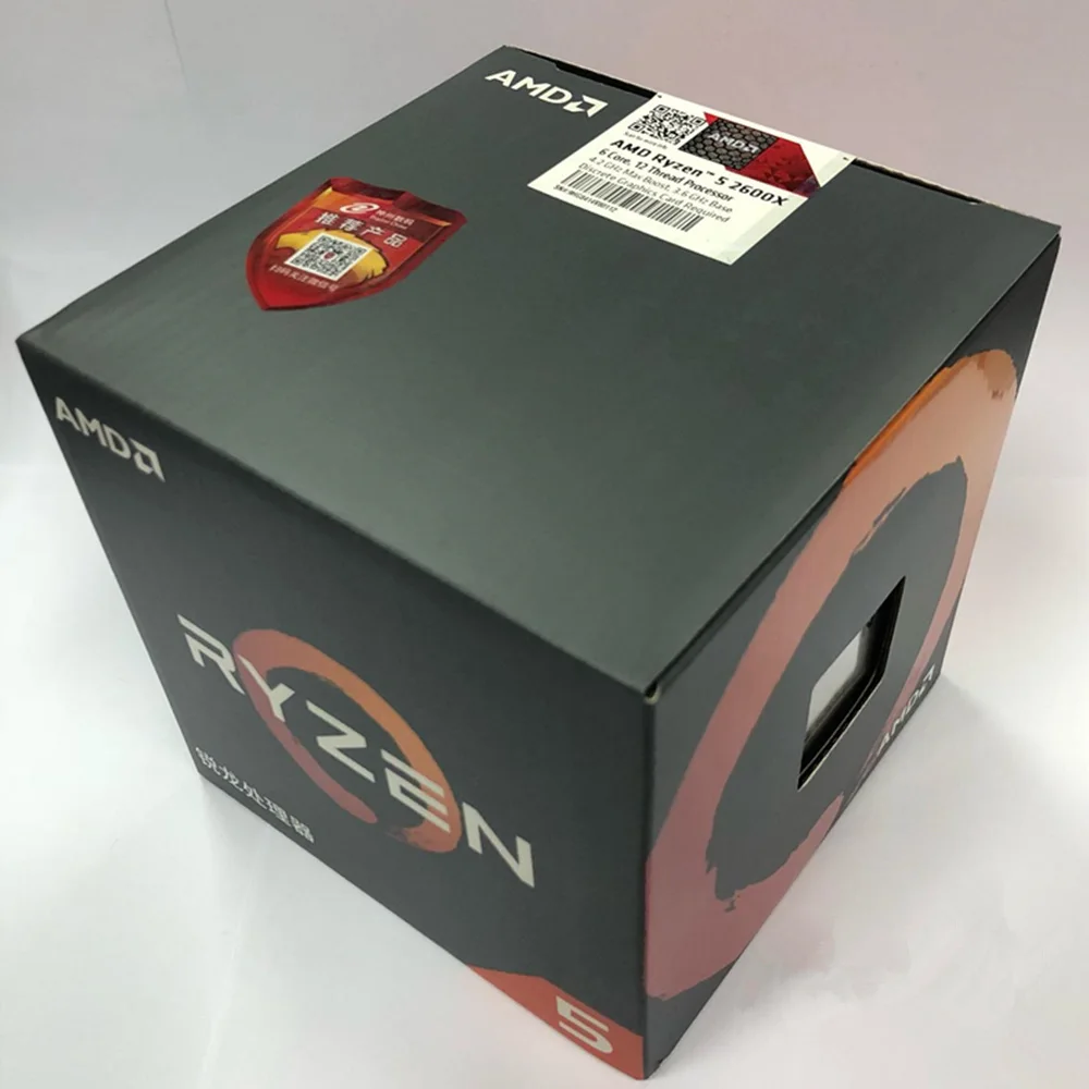 Процессор AMD Ryzen 5 2600X R5 2600X3,6 GHz шестиядерный 12-проводной, L3 = 16M 95W YD260XBCM6IAF Socket AM4, оригинальная коробка с вентилятором