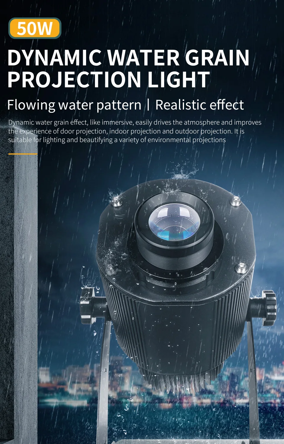 50W Led Waterproof Water Wave Light Dynamic Projection Waterproof Water Wave Pat
