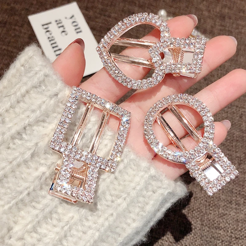 Hair Clips Women Crystal Hairpins For Girls Barrettes Rhinestone Luxury Diamond Duck