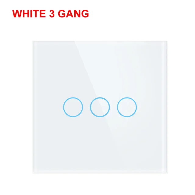 Wifi Wall Touch Switch EU No Neutral Wire Required Smart Light Switch 1 2 3 Gang 220V Tuya Smart Home Support Alexa Google Home White 3 Gang