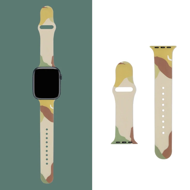 Silicone Strap For Apple Watch Band  7 41mm/45mm Series 6 SE 5 4 42mm/44mm Rubber Wristband iWatch 3 2 1 38/40mm Smart Bracelet -295