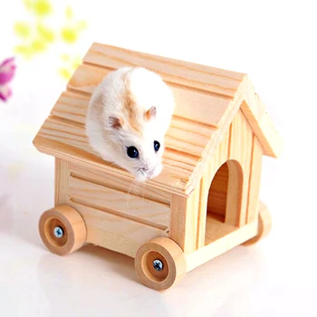 

Pine Arch Djungarian Hamster Nest Puppy Car House Deluxe Wooden Toys Guinea Pig Cage Wooden Casas Para Hamster Cage Small Animal