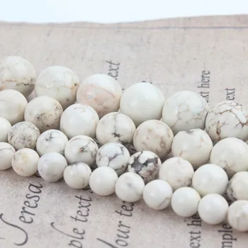 

4/6/8/10mm Second Generation Matte White Mongolia Turquoises Beads for Jewelry Bracelet Making Round Loose Beads Strand 15inche