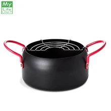 Mylifeюнит мини сковорода темпура японский стиль фритюрница стол с ситечко для жира кухонная посуда для дома кухонная посуда