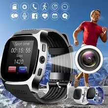Смарт-часы с сенсорным экраном T8 Bluetooth Смарт-часы Поддержка SIM и tf-карты камеры для Android iPhone