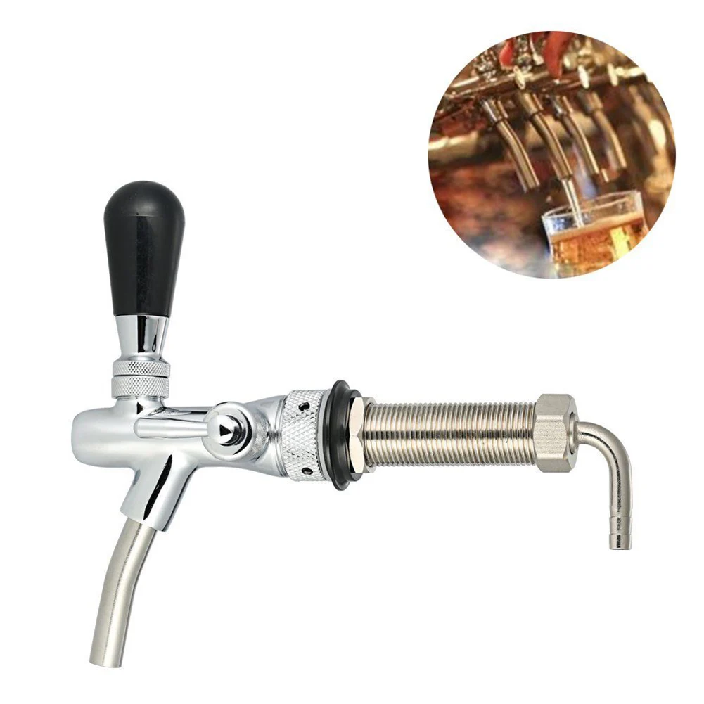 

Beer Tap Faucet Adjustable G5/8 Long Shank Chrome Plating Anti-rust Flow Controller SEP99