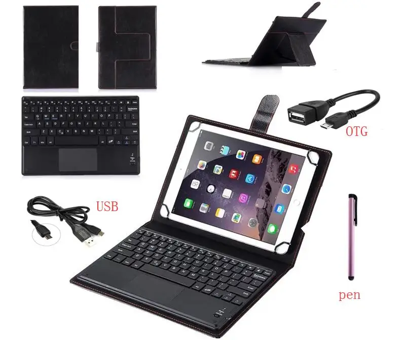 

Smart Cover for Lenovo Tab E10 Tab E8 Tab E7 Bluetooth Keyboard Case Tablet Keyboard Universal 7''/ 8'' / 10"/ 10.1" Inch + Pen