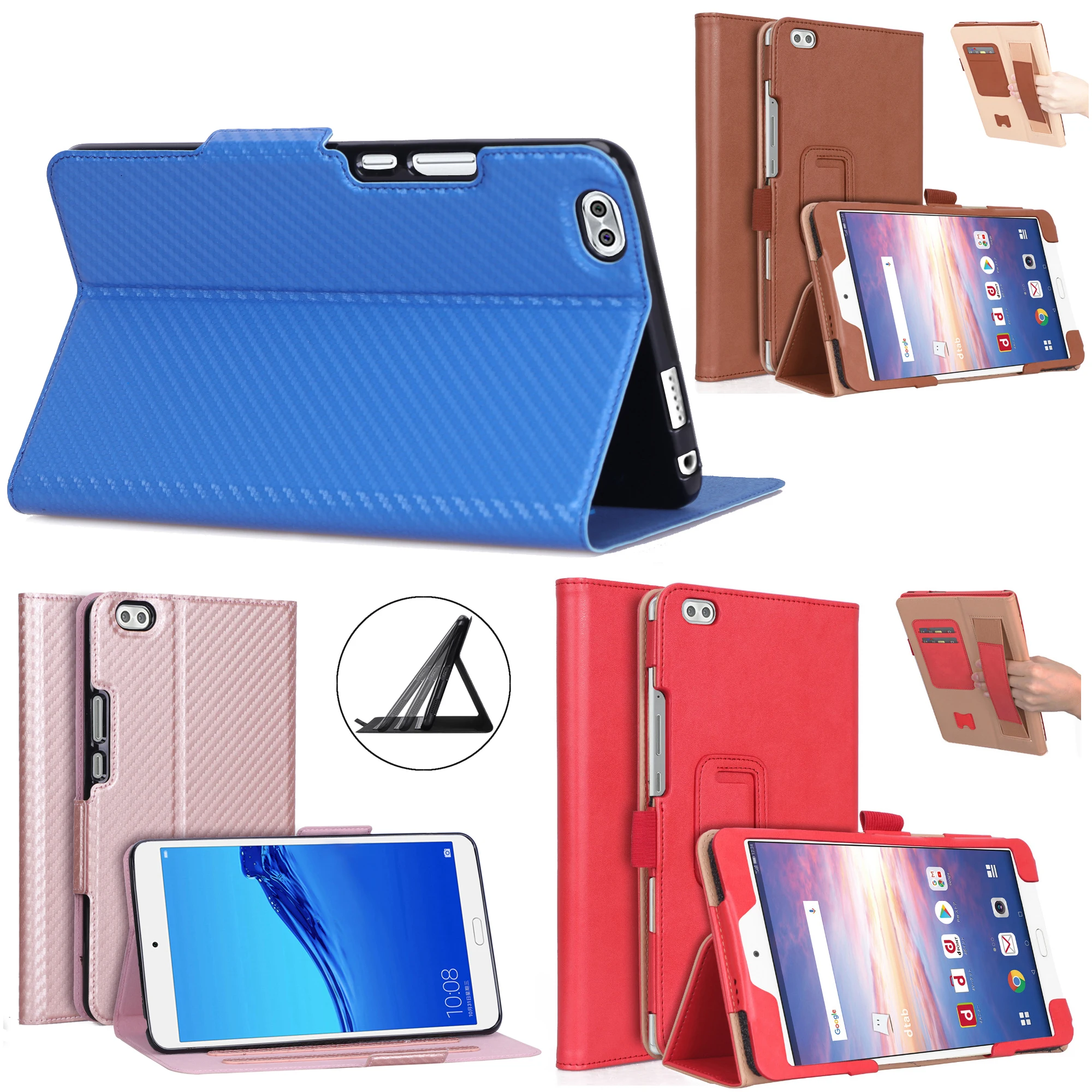 Кожаный магнитный штатив Coque Cover Funda Capa чехол для huawei медиапад честь водонепроницаемый 8,0 HDL-W09/AL00 Docomo dtab Compact D-02K