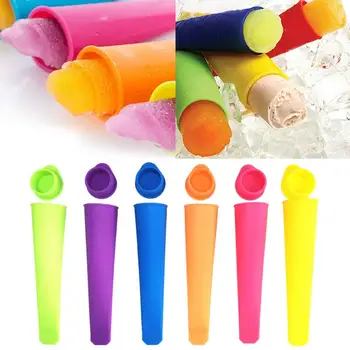

Fast Delivery Multicolor Creative DIY Non-toxic Silicone Handheld Popsicle Mold Ice Cream Mold With Silicone Cap Kitchen Tools