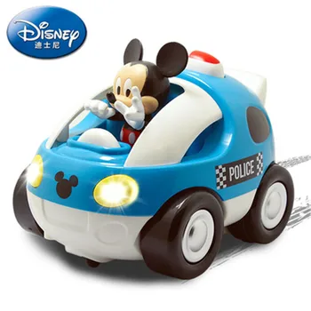 

Disney Children Toy Car Electric Radio-controlled Car Mickey Mouse Police Car Action Figure Collection Model Kids Gift Toy X5008