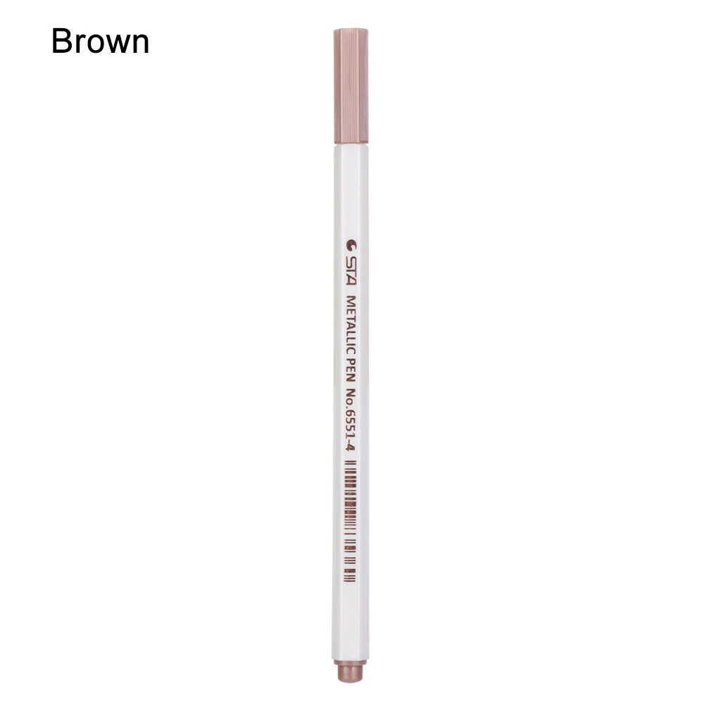 brown 1 New Hot Assorted Colored Metallic Permanent Paint Markers Pens School Tools Paint DIY Crafts Painting Photo Graffiti Paint Pen - Цвет: brown 1