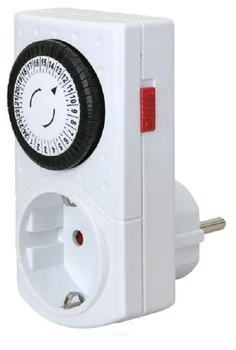 

REV mechanical timer for aquarium with forced on and off at 24-hour intervals for 30 minutes, REV