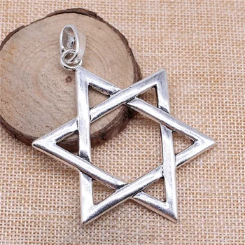 

Wecharms 6pcs 75x59mm Large Star Of David Charms Pendant For Jewelry Making Antique Silver Color Alloy Charms