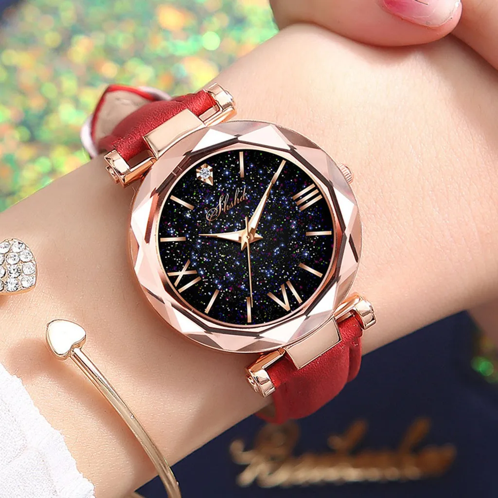 Women Luxury Watch Starry Sky Wrist Rhinestone Frosted Belt Dotted With Roman Scale Clock Relogio Feminino#BL2 | Наручные часы