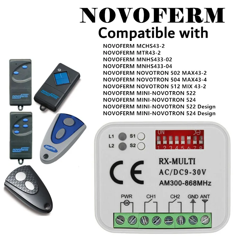 

Novoferm garage door remote control receiver 433.92MHz transmitter receiver