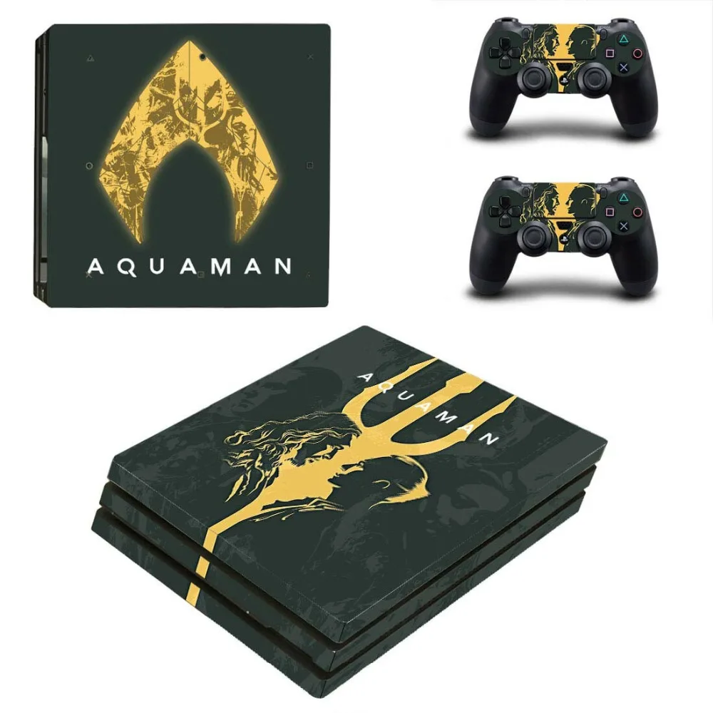 Наклейка для PS4 Pro Aquaman Skin виниловая для sony Playstation 4 Pro консоль и 2 контроллера PS4 Pro Аксессуары для игр