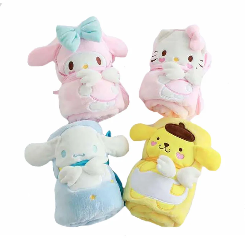 

75*100cm Lovely Yolk Baby Roll Blanket Cartoon Melody/KT/Hamster/Buddy Travel Sleeping Blanket Kid Christmas Gift