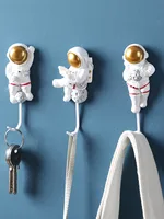 Creative Cartoon Happy Planet Astronaut Model Hooks Kitchen Strong Glue Nail-Free Door Behind Bedroom Study Decoration Wall Hook 1
