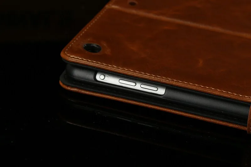 Кожаный чехол для ipad air, Folio Stand протектор кожи для ipad 5 Чехол, Crazy Horse Тонкий чехол для ipad air