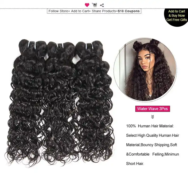Ishow Water Wave Bundles 100 Human Hair Bundles Natural Color
