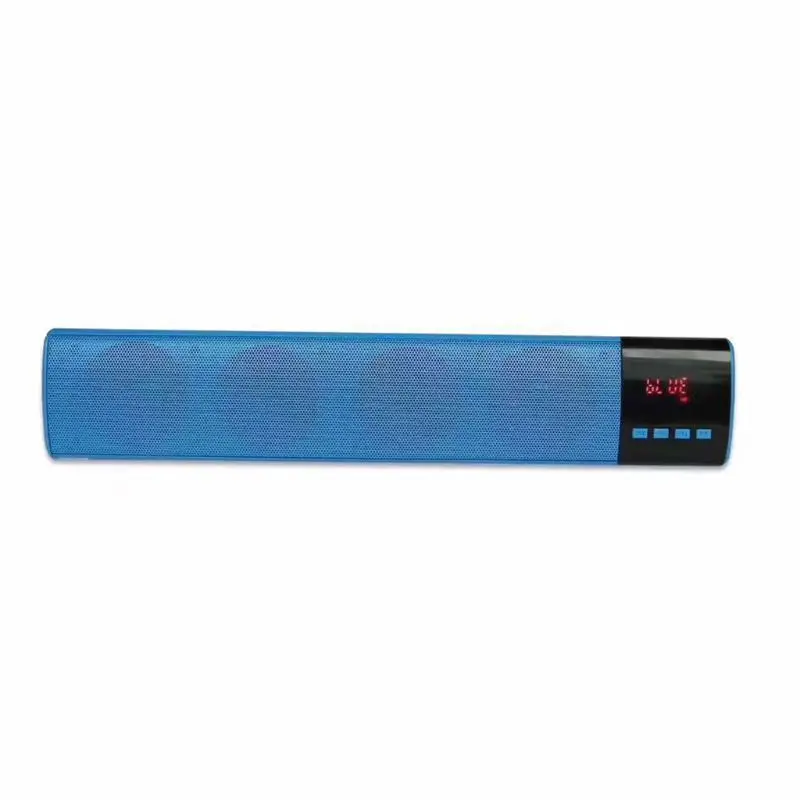 Портативный Открытый беспроводной Bluetooth динамик стерео бас Поддержка USB/TF/FM радио - Цвет: Синий