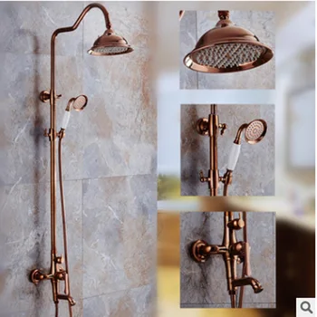 

European-style all-copper rose-gold shower set Titanium-gold multi-functional shower shower faucet