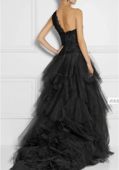 Vestido de festa Длинное Черное длинное кружевное торжественное платье на одно плечо, вечерние элегантные платья, новая мода