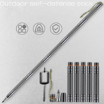 

Multifunctional self-defense stick car tactical magic stick camping telescopic folding cane bracket trekking pole wild survival