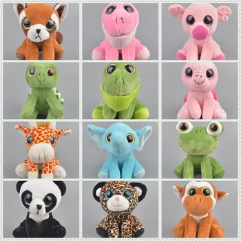 

17cm Mummy Owl Fish Bear Penguin Dinosaur leopard monkey Turtle Monkey Plush Big-eyed Stuffed Animal Doll Toy with Heart Tag