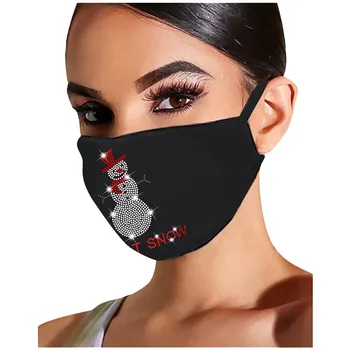 

20 Patterns Masks Christmas Women Outdoor Washable Reuse Face Mask Drill Breathable Fashion Cotton Windproof Women Men Mask