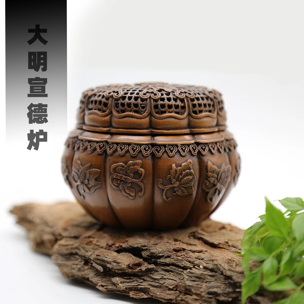 

YONG HE XUAN Hand-Made Red Copper ruyi Censer -Incense Burner- Contain Incense Holder Net Weight: 1150g (Approx.) Hand-Made