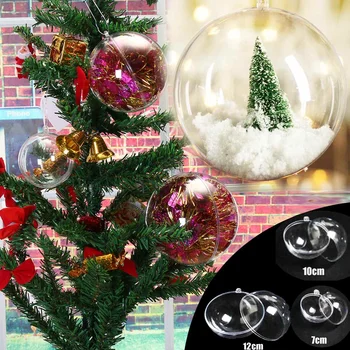 

5-16cm Christmas Tree Decorations Balls Transparent Open Gift Present Box Hanging Ornament Christmas Decorations for Home